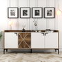 Hanah Home Consola Industrial Venedik Nogal y Blanco 180x78x35 cm